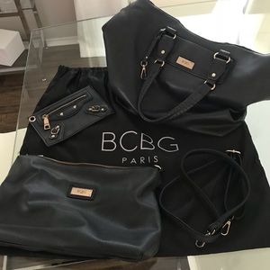 BCBG large carryall bag set with dust bag